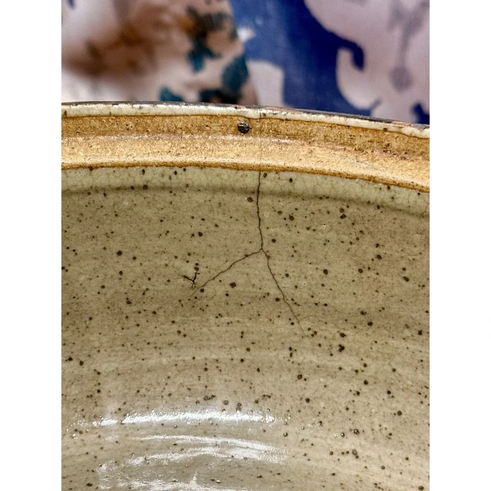 Vintage MCM Otagiri Japanese Blue and Brown Stoneware Lidded Casserole Dish‎